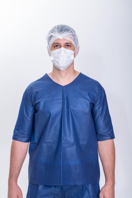 AVENTAL BLUSA FECHADO DESCARTÁVEL COM MANGA - TNT